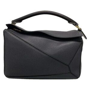 LOEWE Puzzle Bag Medium - Navy Soft Grain Calf Handbag